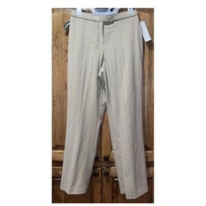 Worthington Petite Camel Doby Pinstripe‎ Secret Stretch Waist Pants 8P